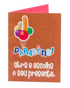 Cartão Parabéns Abra e Escolha
